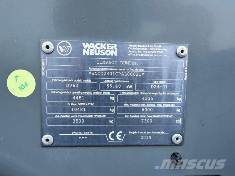 Wacker Neuson DV 60 Site dumpers