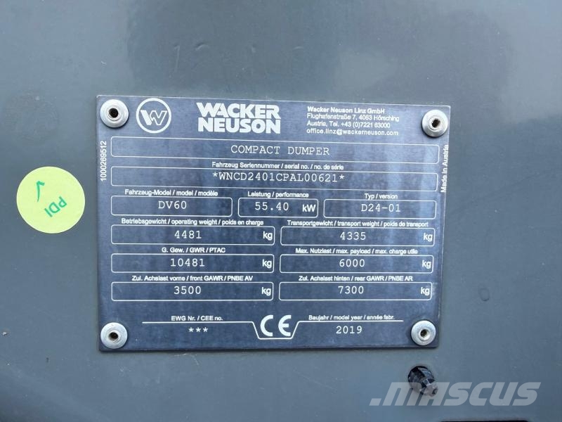 Wacker Neuson DV 60 Minidumper