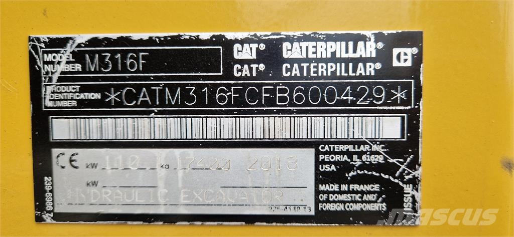CAT M316F Bouw - Overige