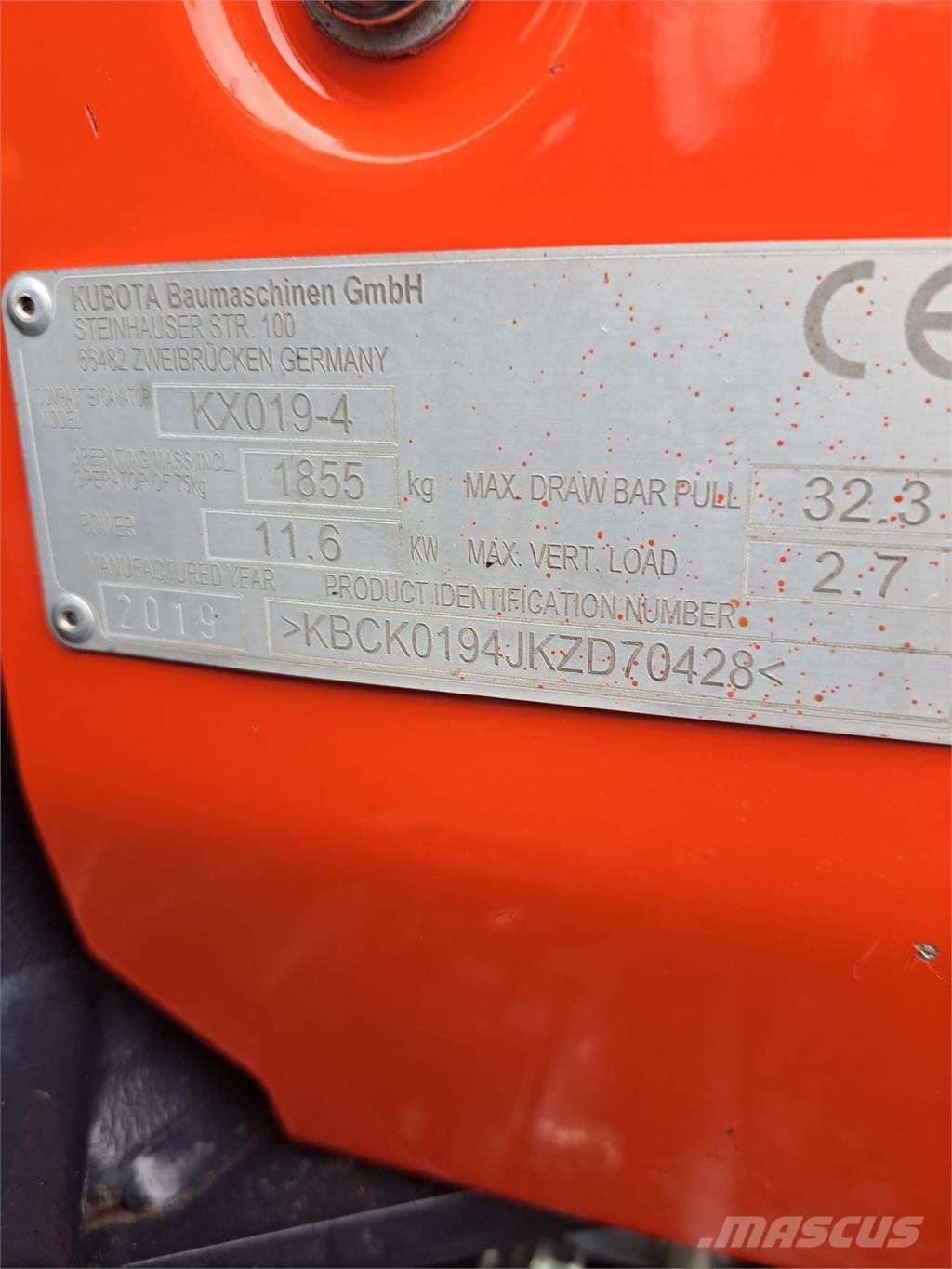 Kubota KX019-4 حفارات صغيرة أقل من 7 طن (حفارات صغيرة)