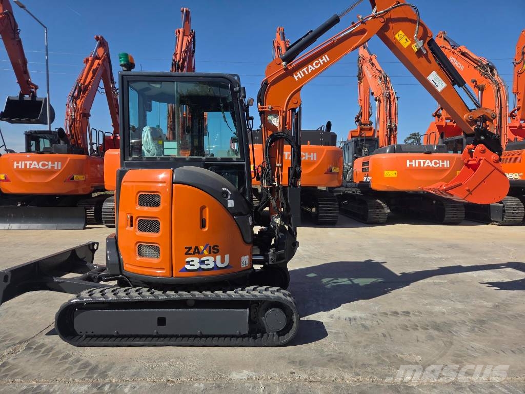 Hitachi ZX 33 U-6, 2023, quick coupler+3 new buckets Minibagger < 7t