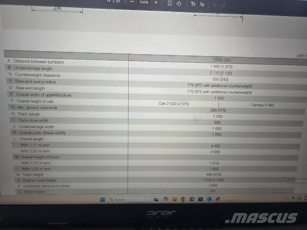Hitachi ZX 33 U-6, 2023, quick coupler+3 new buckets Minibagger < 7t