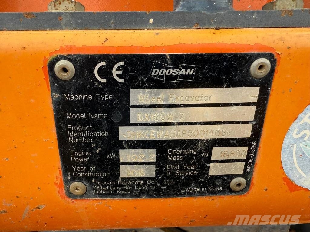 Doosan DX 160 W-3 Hjulgravere