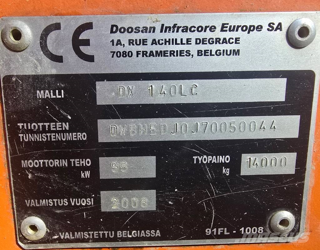Doosan DX 140 LC Εκσκαφείς με ερπύστριες