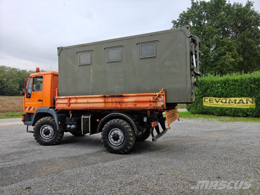 MAN L2000 4x4 10.220 + Army Shelter container شاحنات قلابة
