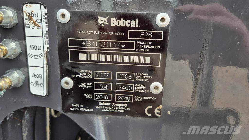 Bobcat E26 - POWERTILT - 2019 YEAR - 1670 HOURS Minigraafmachines < 7t