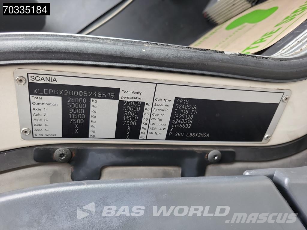 Scania P360 6X2 NL-Truck 21Ton HIAB XR21Z61 Lift-Axle Eur Horgos rakodó teherautók