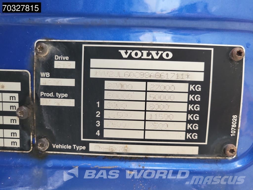 Volvo FM 340 FM 6X2 Lift+Steering Axle 7,14m Open Box Eu Camiones de cama baja