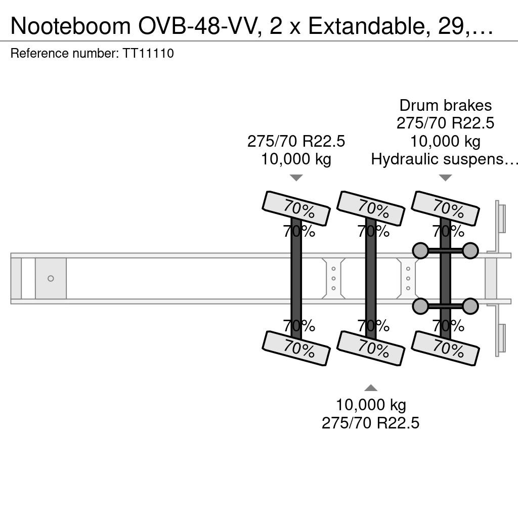 Nooteboom OVB-48-VV, 2 x Extandable, 29,30 Mtr, Power Steeri Плоскоподови / Бордови полуремаркета