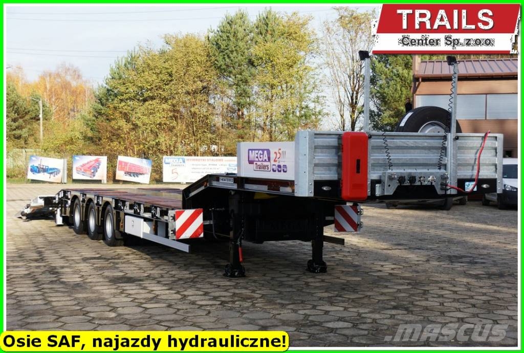 Mega Lowbed 3 axle, DMC 54,0 T, hydraulic ramps, PTO Diepladers
