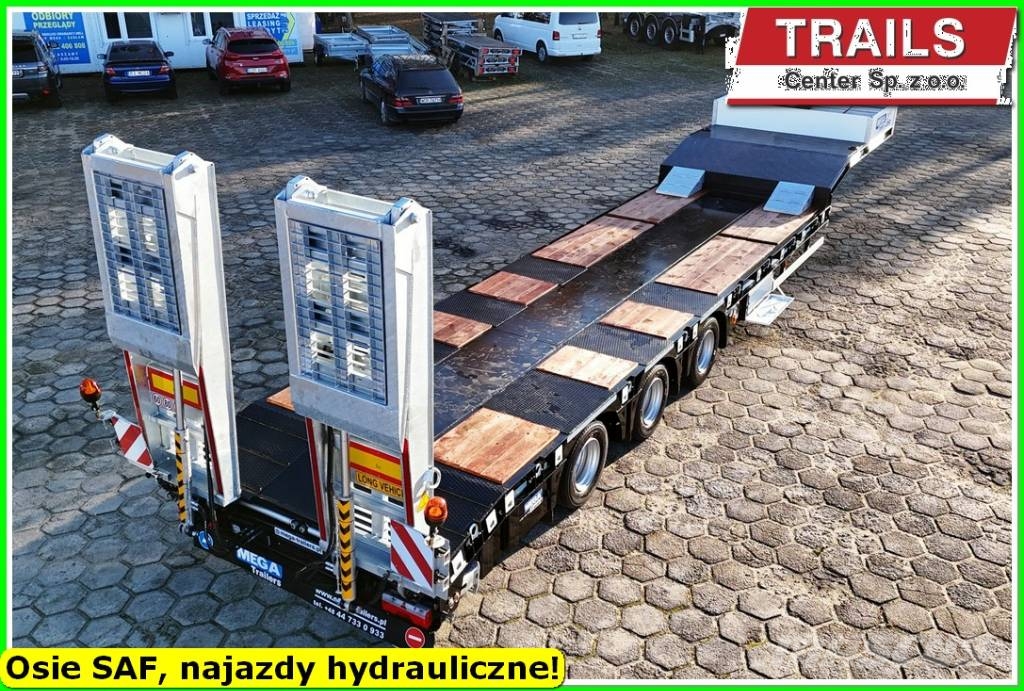 Mega Lowbed 3 axle, DMC 54,0 T, hydraulic ramps, PTO Diepladers