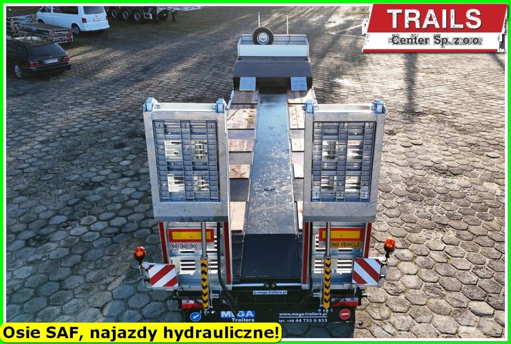Mega Lowbed 3 axle, DMC 54,0 T, hydraulic ramps, PTO Diepladers