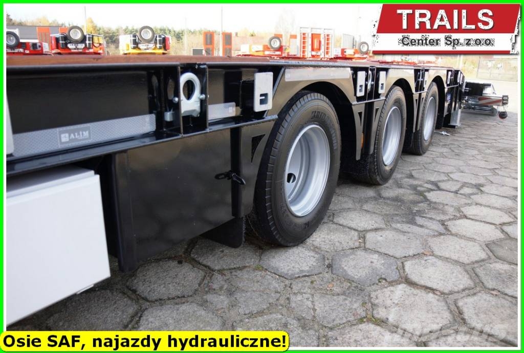 Mega Lowbed 3 axle, DMC 54,0 T, hydraulic ramps, PTO Diepladers