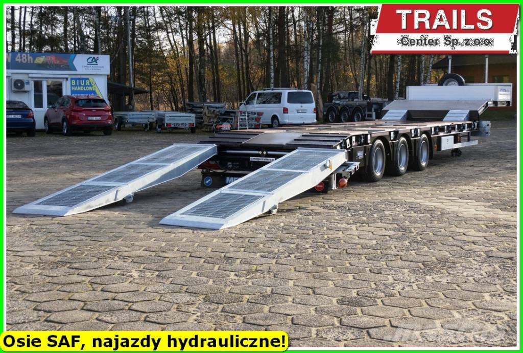 Mega Lowbed 3 axle, DMC 54,0 T, hydraulic ramps, PTO Diepladers