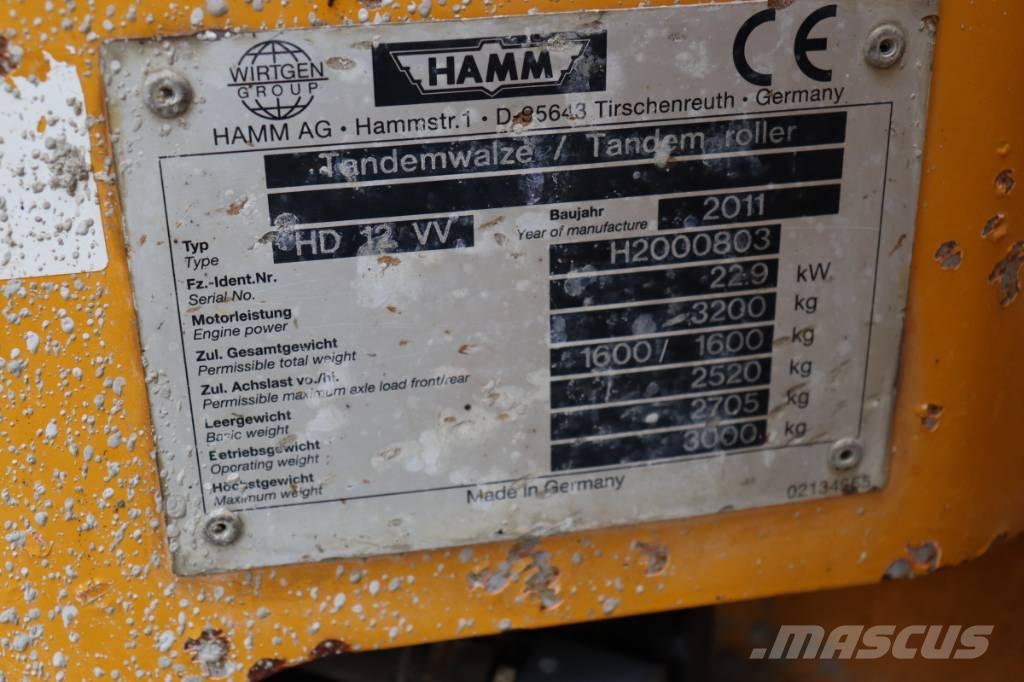 Hamm HD 12 VV Tvåvalsvältar