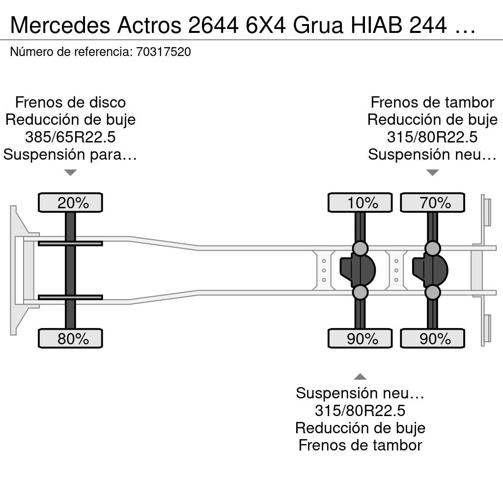 Mercedes-Benz Actros 2644 6X4 Grua HIAB 244 EP-5 HIDUO Suspensió Camiones plataforma