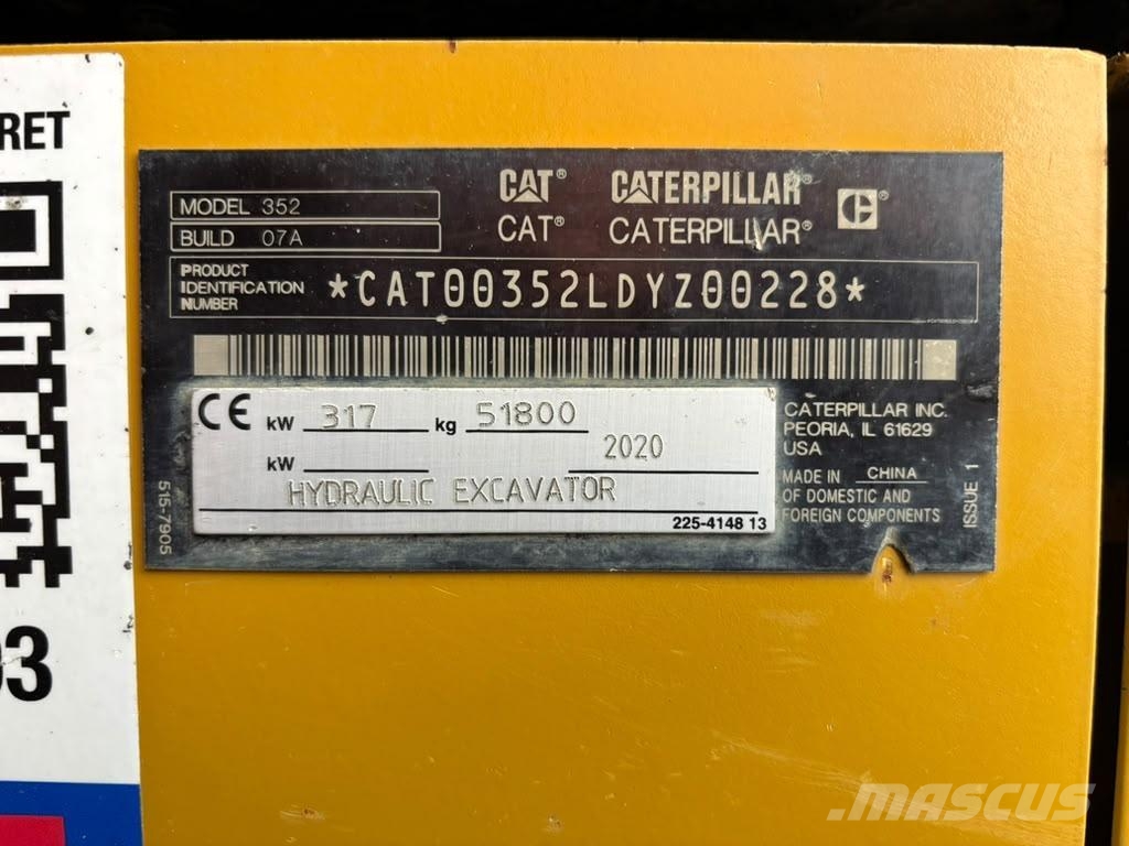 CAT 352 TECHNICAL INSPECTION REPORT Lánctalpas kotrók