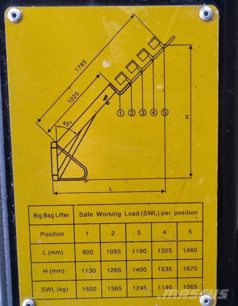 SE Equipment / SMS,Trima / Storsäckslyft, Gaffelställ, Planerin Cits traktoru papildaprīkojums