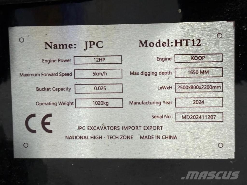 JPC HT12 NEW AND UNUSED! Εκσκαφάκι (διαβολάκι) < 7t