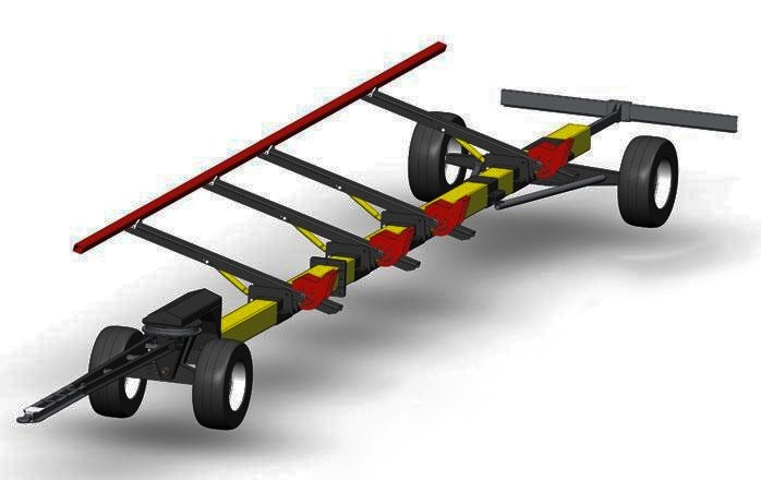 Kobzarenko Wózek do hedera dwuosiowy trzyosiowy transportowy Accesorios para cosechadoras combinadas