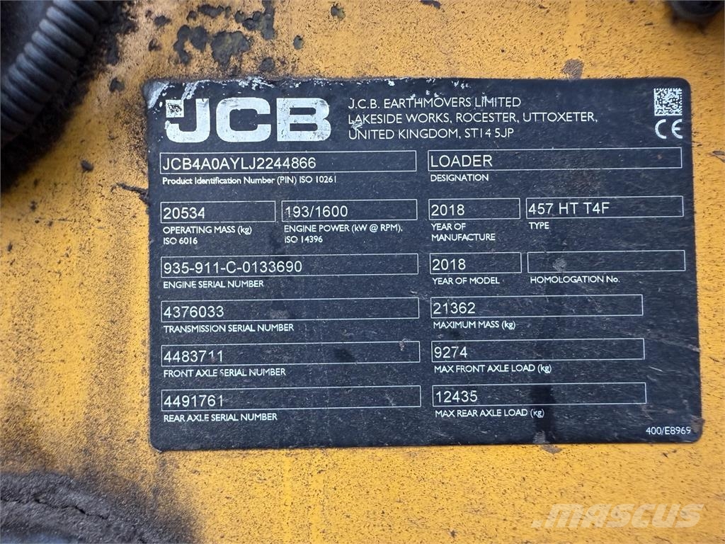 JCB 457HT Cargadoras sobre ruedas