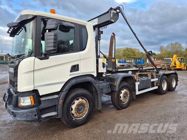 Scania P410 XT 훅 리프트 트럭
