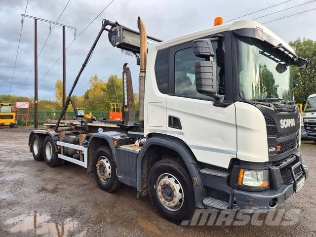 Scania P410 XT 훅 리프트 트럭