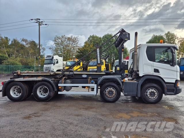 Scania P410 XT 훅 리프트 트럭