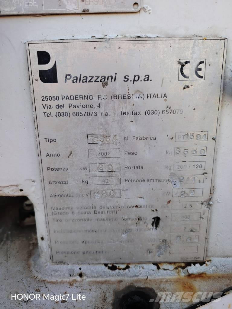 Palazzani TSJ 34 anno 2002 Ostali kranovi i platforme