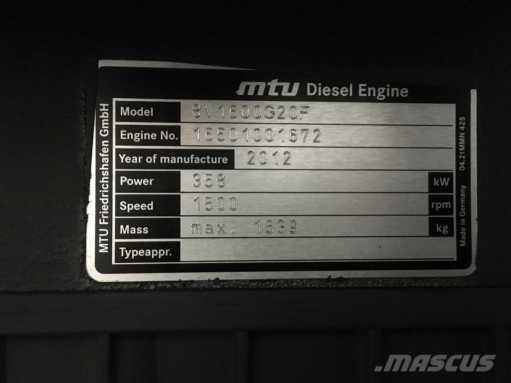 MTU 8V1600 G20F NEW Motores