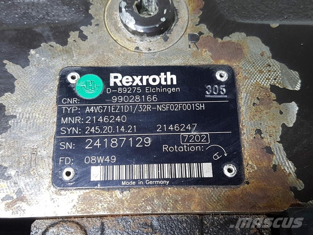 Rexroth A4VG71EZ1D1/32R-99028166/R902146240-Drive pump 油圧機