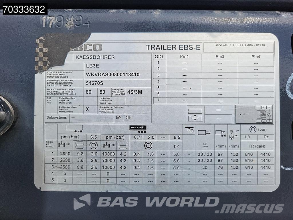 Kässbohrer LB3E MOT 05/27 Steering +Liftaxle Ramps Žemo iškrovimo puspriekabės