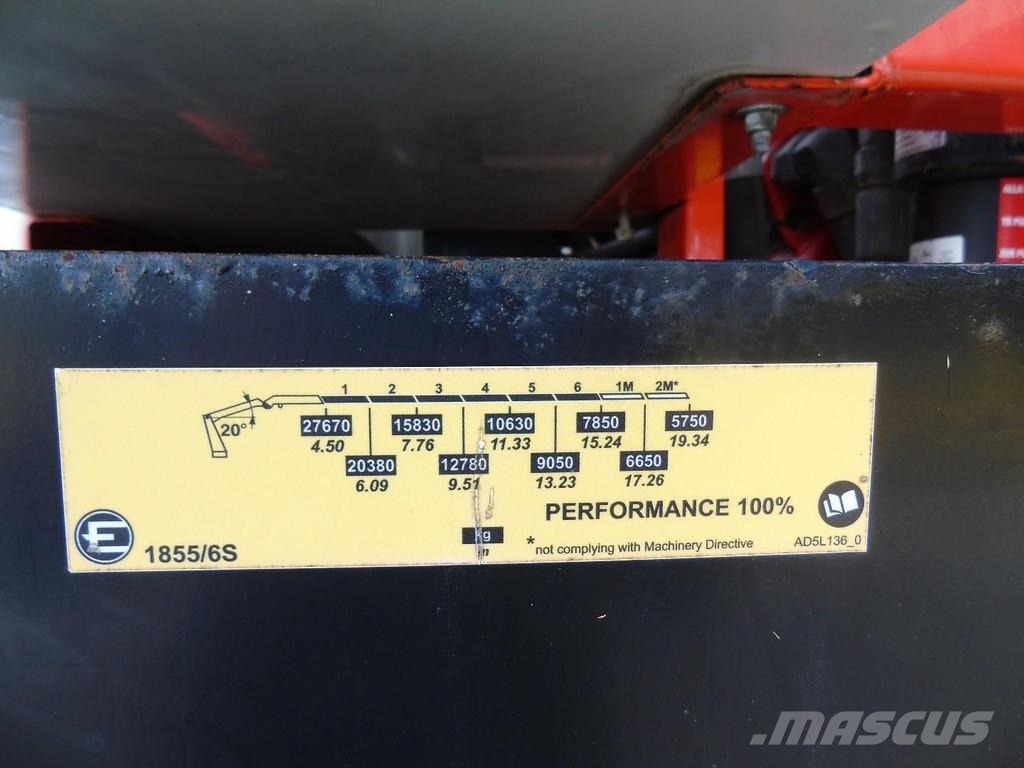 MAN TGX 580 + EFFER 1855/6S + 8X4 + EURO 6 + REMOTE + Grúas todo terreno