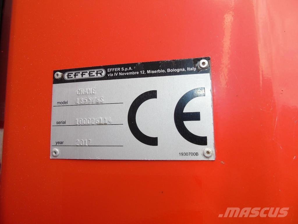 MAN TGX 580 + EFFER 1855/6S + 8X4 + EURO 6 + REMOTE + Grúas todo terreno