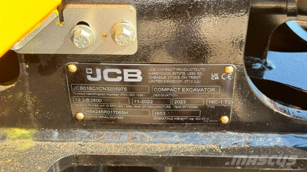 JCB 16C-1 - 2022 YEAR - 950 WORKING HOURS ミニ油圧ショベル 7t以下(ミニユンボ・ミニディガー)