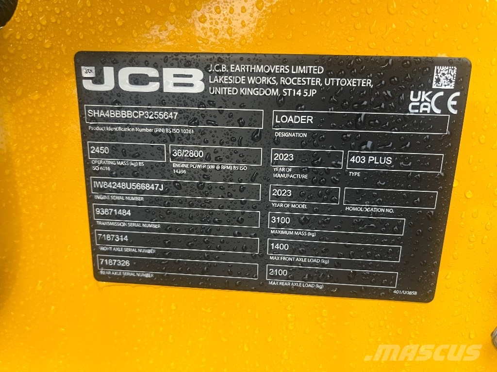 JCB 403 / Kauha, Piikit, 30km/h, Takuu 12kk Iekrāvēji uz riteņiem