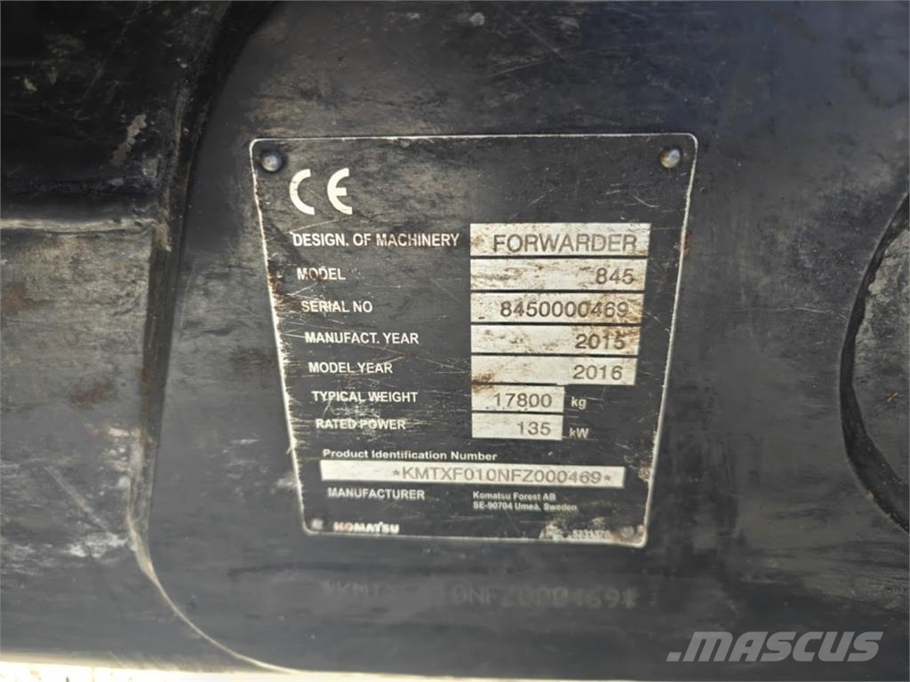 Komatsu 845 Forwarder Forwarders