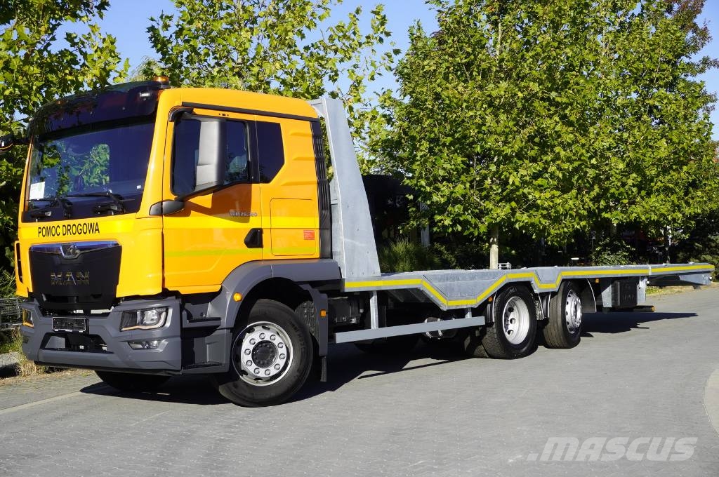 MAN TGM 26.320 6×2-4 tow truck / NEW Galvanized 9.2 m Platforminiai/Gerviniai sunkvežimiai