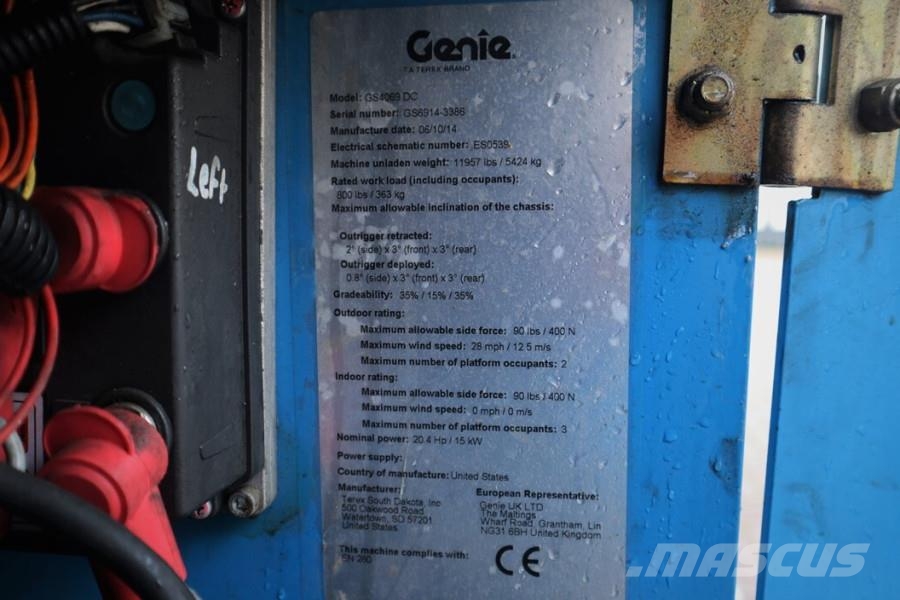 Genie GS4069DC Electric, 14m Working Height, 363kg Capac Scissor lifts