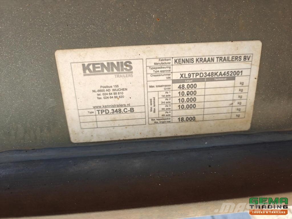 Kennis TPD.348.C-B 11.5m Open Loading Bed Aluminium Sideb Semi-trailer med lad/flatbed