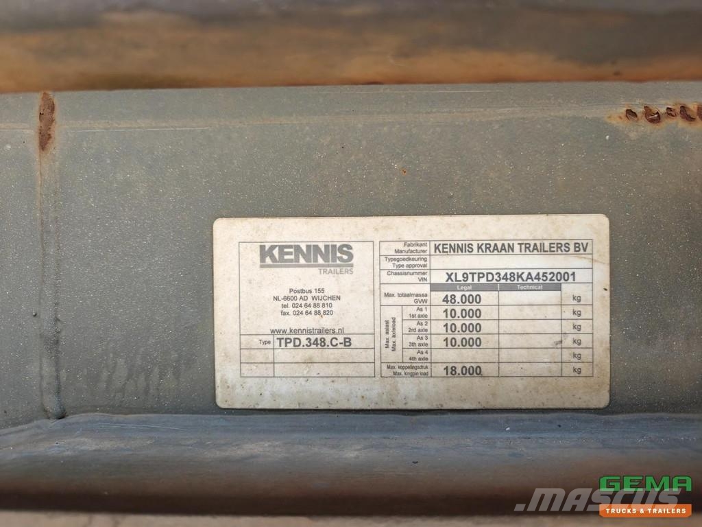 Kennis TPD.348.C-B 11.5m Open Loading Bed Aluminium Sideb نصف مقطورات مسطحة / مفصلية الجوانب