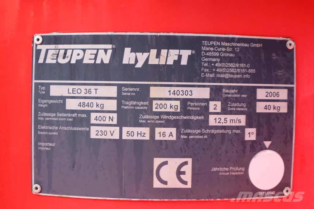 Teupen LEO 36 T | 36 METER | REMOTE CONTROL Telescopic boom lifts