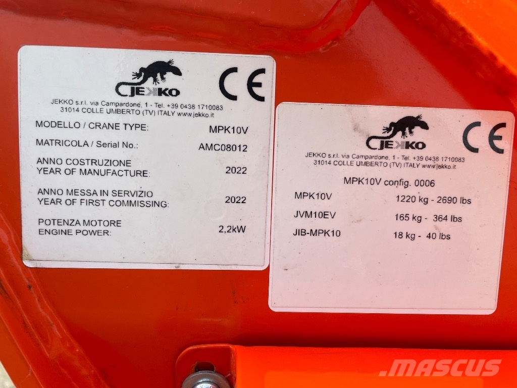 Jekko MPK 10 V. SOLD Міні-крани