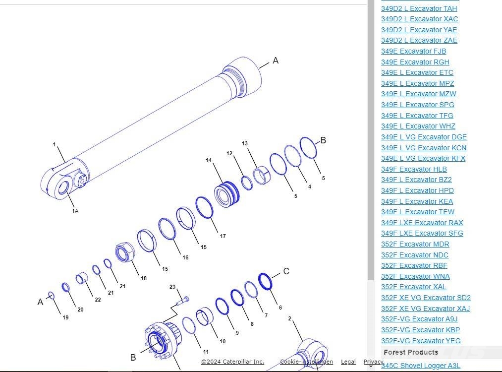 CAT Stick Cylinder GP 370-6692 / 3706692 Hidraulika