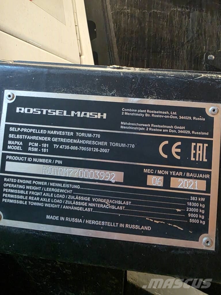 Rostselmash Torum 770 Kombajni