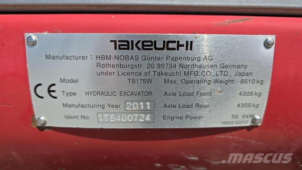 Takeuchi TB175W Mobilbagger Escavatori speciali