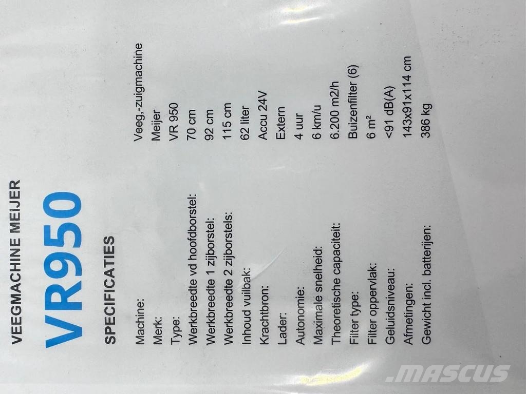 Meijer VR950 Lakaisukoneet