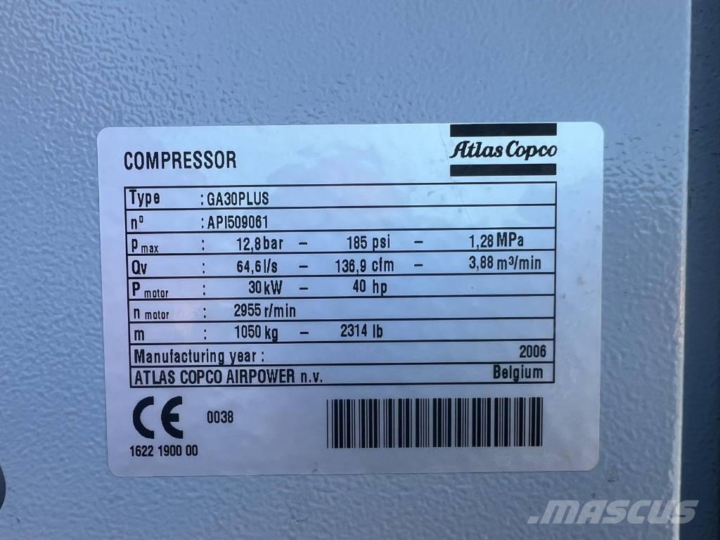 Atlas Copco GA 30+ FF Compressor, Kompressor Kompressoren