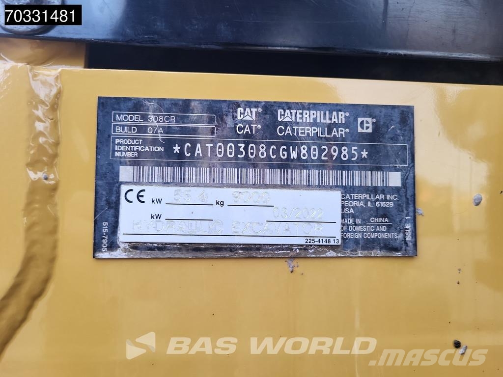 CAT 308 CR A/C - 3 Buckets حفارات صغيرة أقل من 7 طن (حفارات صغيرة)