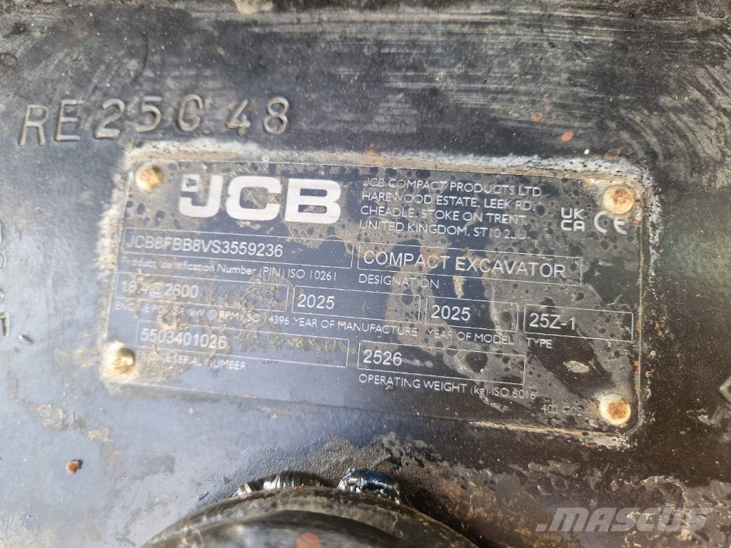 JCB 25 Z-1 jak WACKER CAT KUBOTA RZ148 소형 굴삭기 7톤 미만